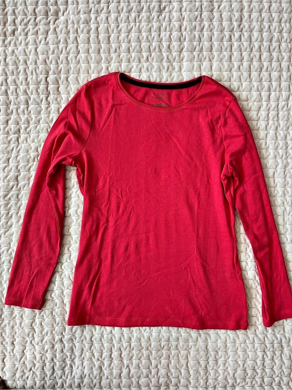 Talbots The Talbots Tee Pima Cotton Long-Sleeve Crewneck Pink Size Small Petite